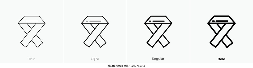 ribbon icon. Thin, Light Regular And Bold style design isolated on white background