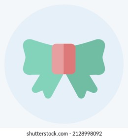 Ribbon Icon in trendy flat style isolated on soft blue background
