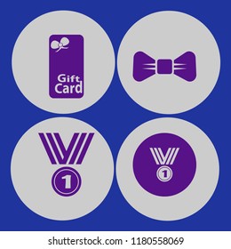 ribbon icon. ribbon vector icons set medal, gift card and black bow tie