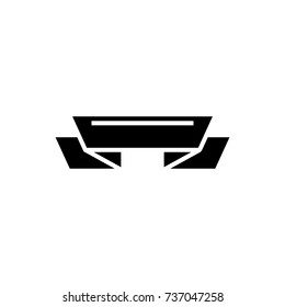 ribbon icon, vector illustration, black sign on isolated background