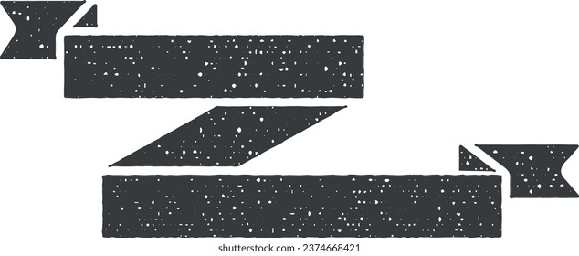 Ribbon icon vector illustration in stamp style