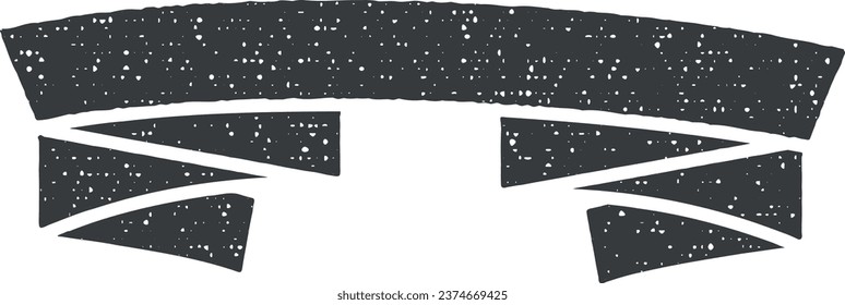 Ribbon icon vector illustration in stamp style
