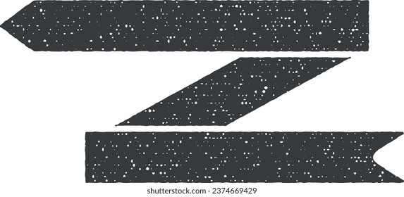 Ribbon icon vector illustration in stamp style