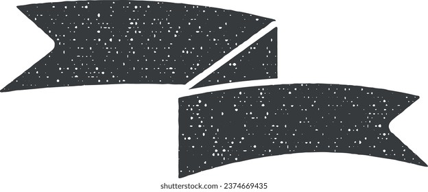 Flachbildsymbol, Vektorgrafik in Stempelstil