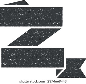 Ribbon icon vector illustration in stamp style