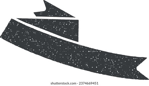 Ribbon icon vector illustration in stamp style