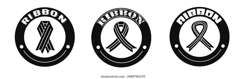 Ribbon icon vector. Logo design for business. Stock vector.
