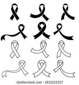 Ribbon icon vector set. bow illustration sign collection. loop symbol.