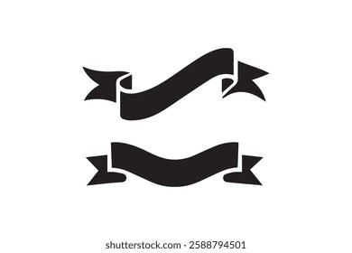 ribbon icon vector silhouette isolated in white background
