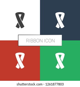 ribbon icon white background. Editable filled ribbon icon from barber. Trendy ribbon icon for web and mobile.