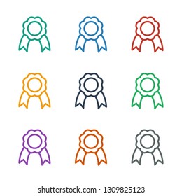ribbon icon white background. Editable outline ribbon icon from party. Trendy ribbon icon for web and mobile.