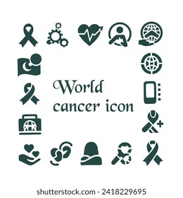 icono de cinta, colección de iconos simples y editables del cuidado del cáncer 