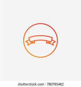 Ribbon icon.gradient illustration isolated vector sign symbol