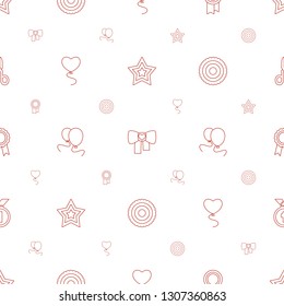 ribbon icons pattern seamless white background. Included editable line Star, bow, medal, heart baloons, award, manicure scissors icons. ribbon icons for web and mobile.