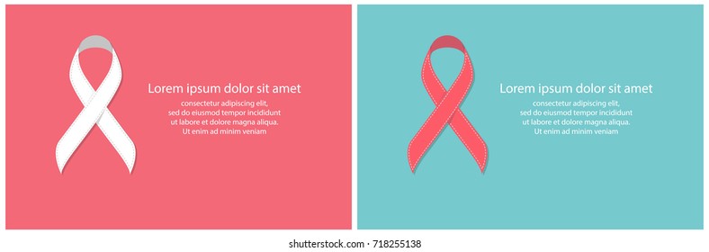 Ribbon icons two tone for breast cancer campaign with background templates , Creative illustration vector