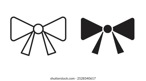 Ribbon icons. Vector set in filled and line style.