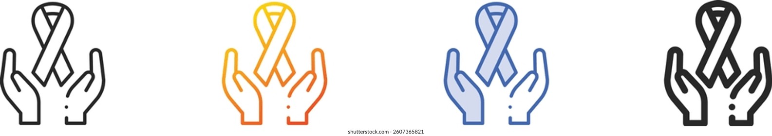 ribbon icon.Thin Linear, Gradient, Blue Stroke and bold Style Design Isolated On White Background