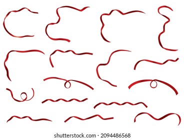 Ribbon illustration background material set