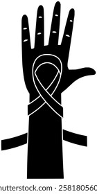 ribbon illustration care silhouette health logo awareness icon heart outline hope aids world day support illness sign disease help shape with vector graphic background