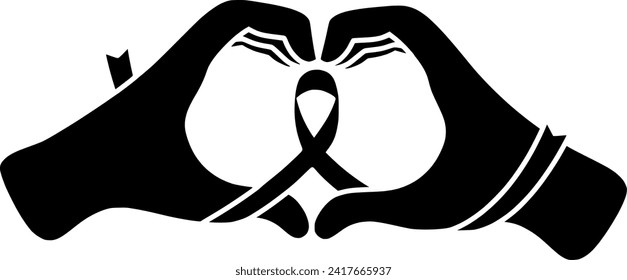 ribbon illustration love silhouette awareness logo heart icon breast outline cancer care pink health illustration hope day women survivor shape illness disease support vector graphic background
