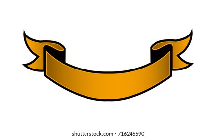 Ribbon Illustration Orange Stock Vector (Royalty Free) 716246590 ...