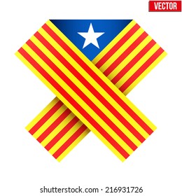 Ribbon of independence to support Catalonia. Vector Illustration Isolated on white background.