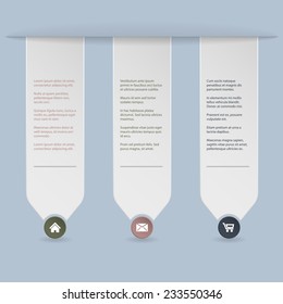 Ribbon infographic background design with blue background