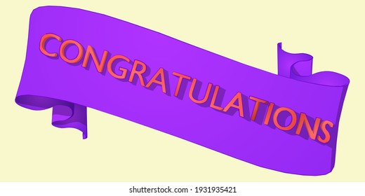 ribbon with the inscription - Congratulations.vector illustration. easy to use and customize.