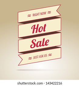 Ribbon with the inscription Hot sale, vector illustration for your design