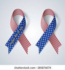 Ribbon isolate on gray Fourth of july Independence day