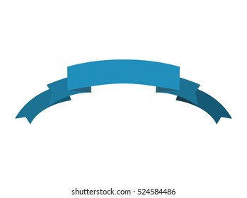 Ribbon isolated template blue. Decorative tape for heraldry. Retro elements for your design
