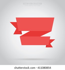 Ribbon isolated vector in flat design style. Colorful abstract ribbon.