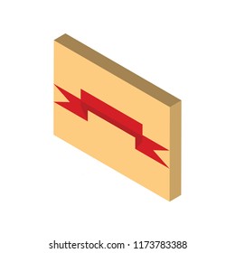 Ribbon isometric left top view 3D icon