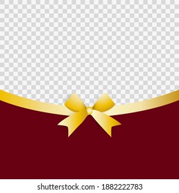 ribbon knot on red background for celebration card