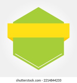 Ribbon Label Banner Green Design Template