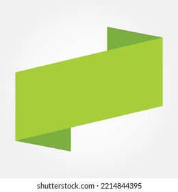 Ribbon Label Banner Green Design Template