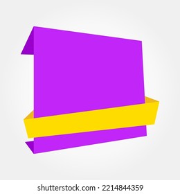 Ribbon Label Banner Purple Design Template