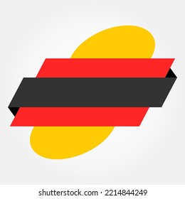 Ribbon Label Banner  Red and black Design Template