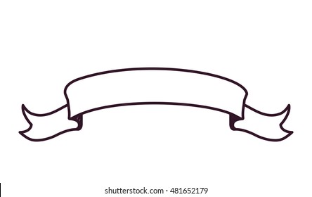 Ribbon Label Banner Silhouette Icon Decoration Stock Vector (Royalty ...