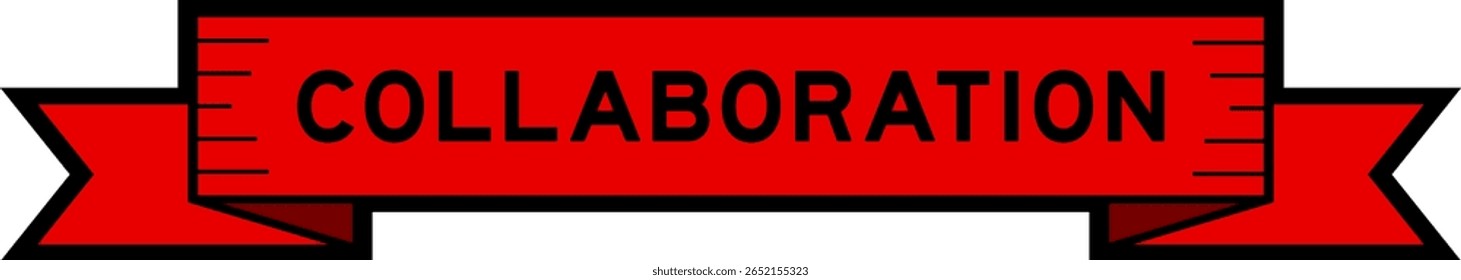 Banner do rótulo da faixa de opções com colaboração de palavras em vermelho sobre fundo branco