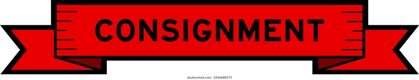 Banner de etiqueta de cinta con envío de palabra en color rojo sobre fondo blanco