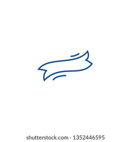 Ribbon label, flag line icon concept. Ribbon label, flag flat  vector symbol, sign, outline illustration.