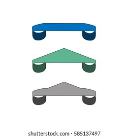 Ribbon label for food. Set blank sticker labeling. Elegant form of the logo for sale. Emblem modern symbol of quality. Colorful template for badge, tag , wrapping. Design element. Vector illustration