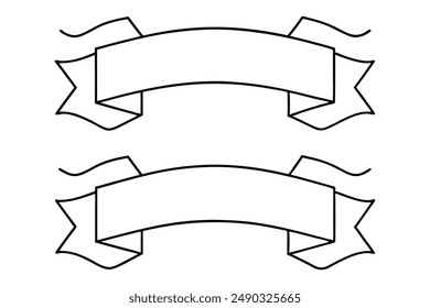 Ribbon Label Line Art Design Illustration Artistic Detailed Hand Drawing