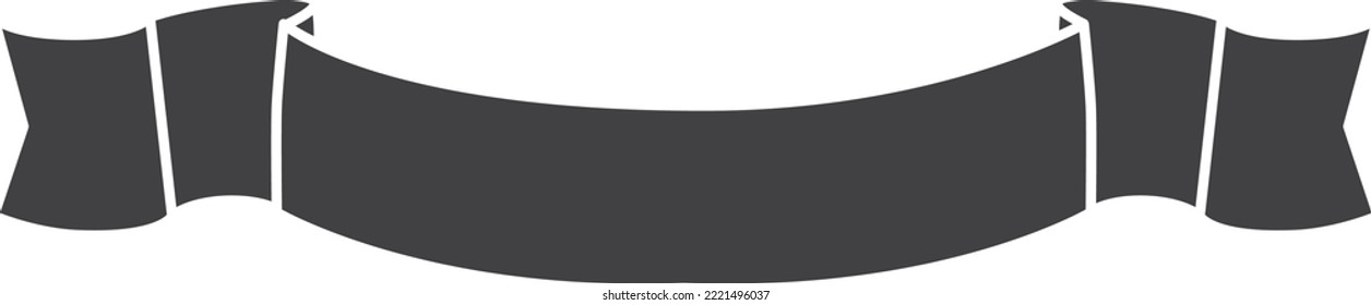 Ribbon label template. Black decorative banner scroll