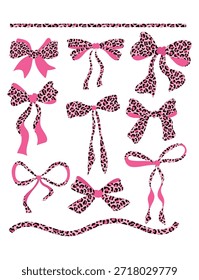 Cinta de leopardo rosa, conjunto de arco