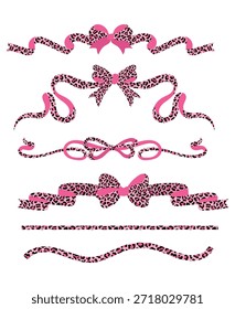 Cinta de leopardo rosa, conjunto de arco