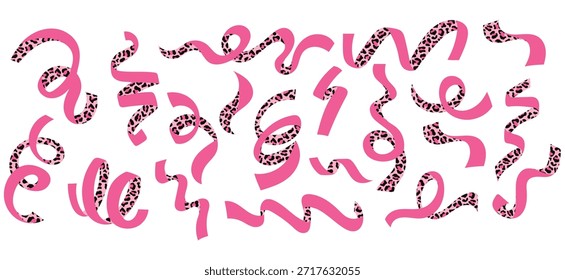 Conjunto decorativo rosa leopardo de la cinta