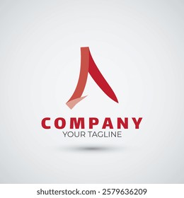 ribbon letter a logo design template