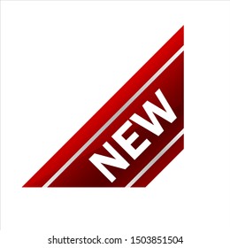 ribbon with letter new for corner banner design.